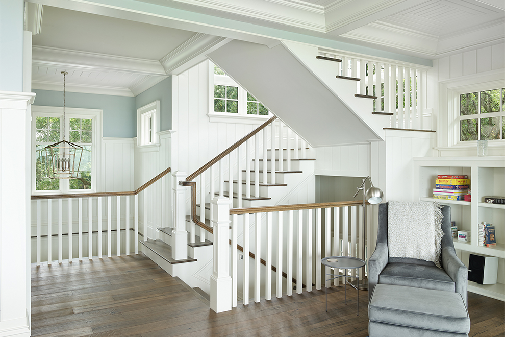 Interior staircase and reading nook from a Kiawah Island architectural home renovation by Marc Camens